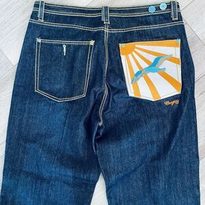Vintage Y2k Coogi Pocket Embroidered Denim Jeans Sunshine Bird Baggy 42x34 Skate